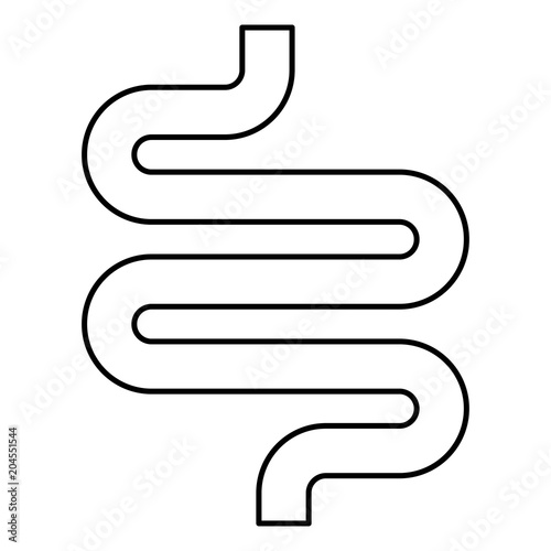 Intestine or bowels icon black color illustration flat style simple image