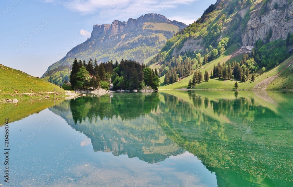 Fototapeta premium Seealpsee, ein Wasserspiegel