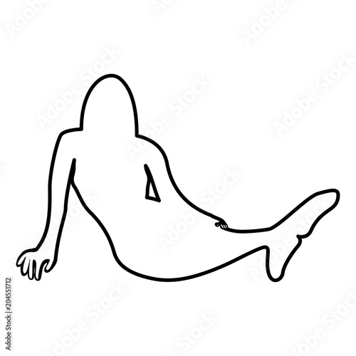 Fototapeta Naklejka Na Ścianę i Meble -  Mermaid icon black color illustration flat style simple image