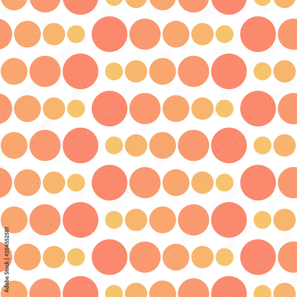Abstract geometric background. Halftone seamless pattern with dots, circles. Vector illustration.