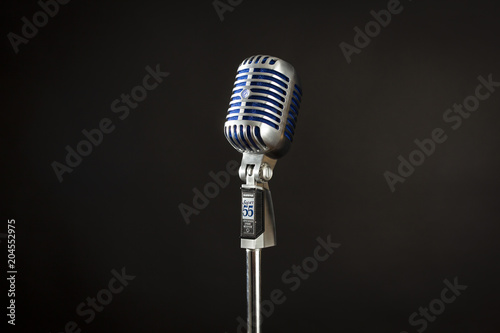 Vintage Microphone with blue trim.b