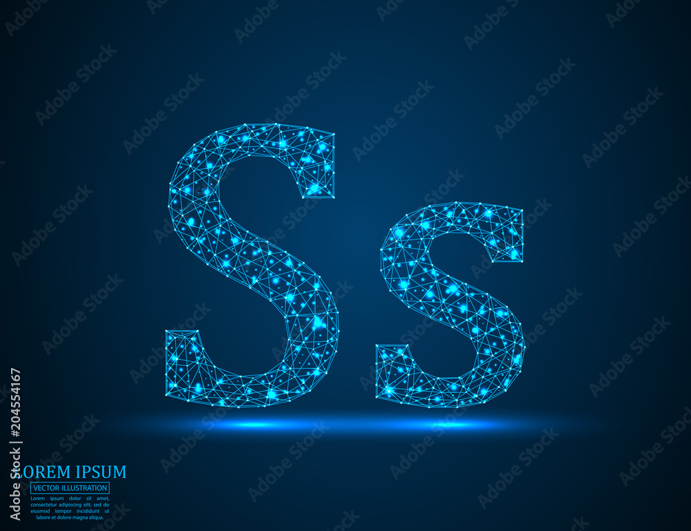 English letters abstract font consists 3d of triangles, lines, dots and connections. Vector illustration EPS 10. English letters abstract font consists 3d of triangles, lines, dots and connections. Vector illustration EPS 10.