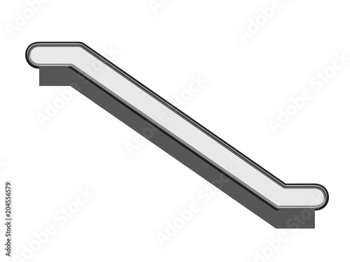escalator or electric stairs front or side view isolated on a white background 3d rendering