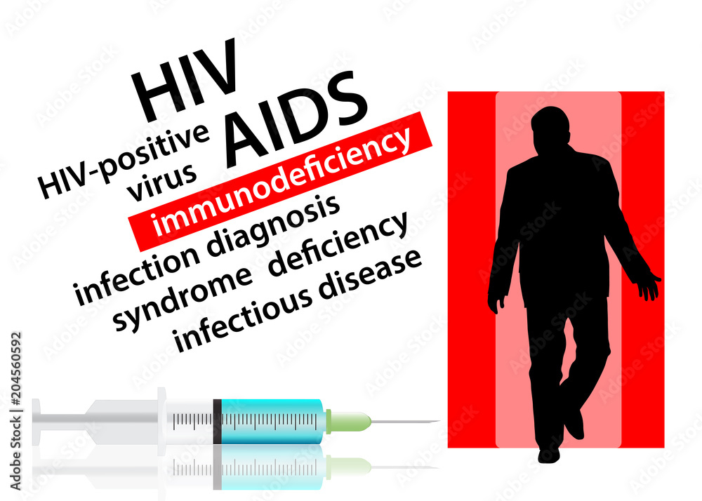 HIV - awareness concept from diagnosis to modern medical care - vector illustration HIV - awareness concept from diagnosis to modern medical care - vector illustration