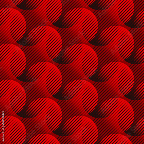concept round red geometric seamless pattern.