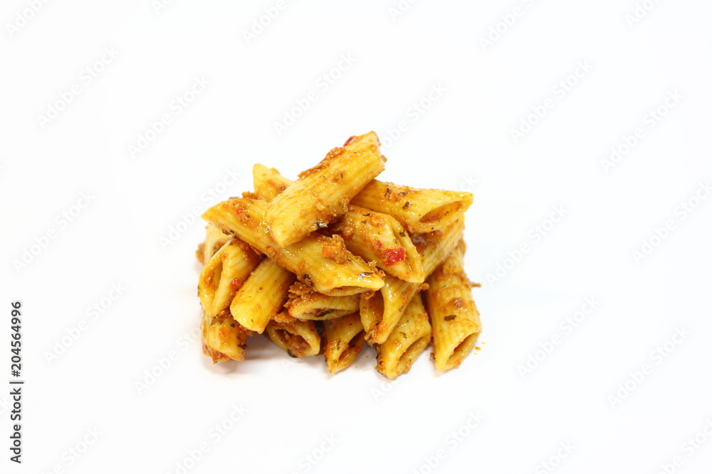 penne pasta with tomato sauce and parmesan
