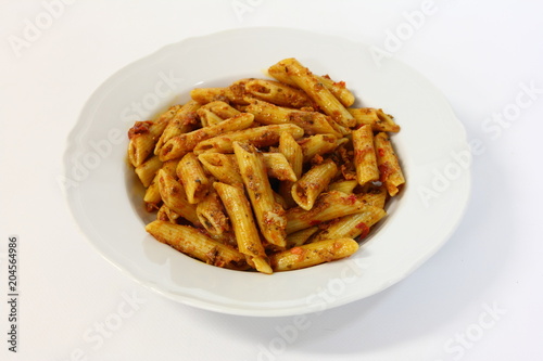 penne pasta with tomato sauce and parmesan