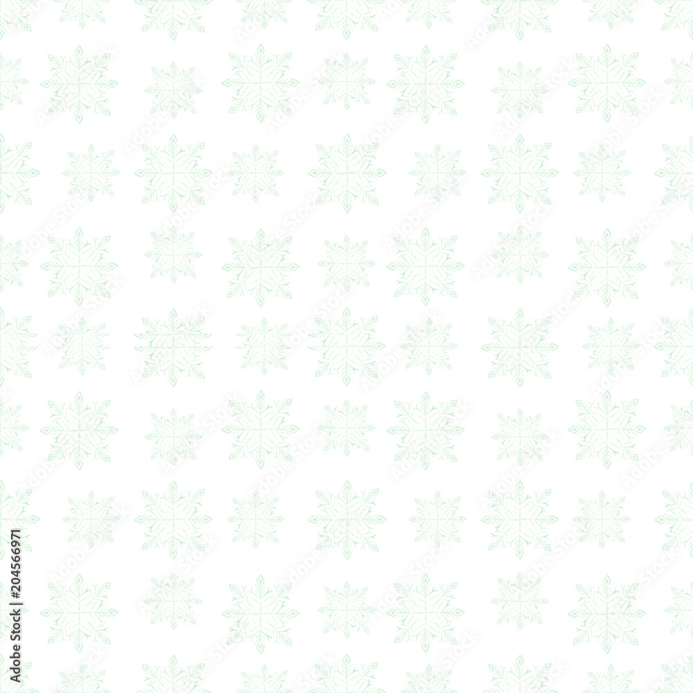 Light watercolor thin pale blue seamless pattern on a white background of small icy winter snowflakes shades of fine lines geometry Light watercolor thin pale blue seamless pattern on a white background of small icy winter snowflakes shades of fine lines geometry