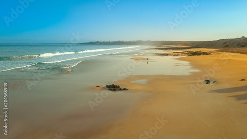aerial view of deserted beach
