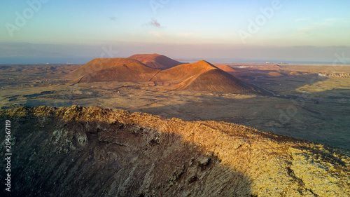 aerial view of volcano photo