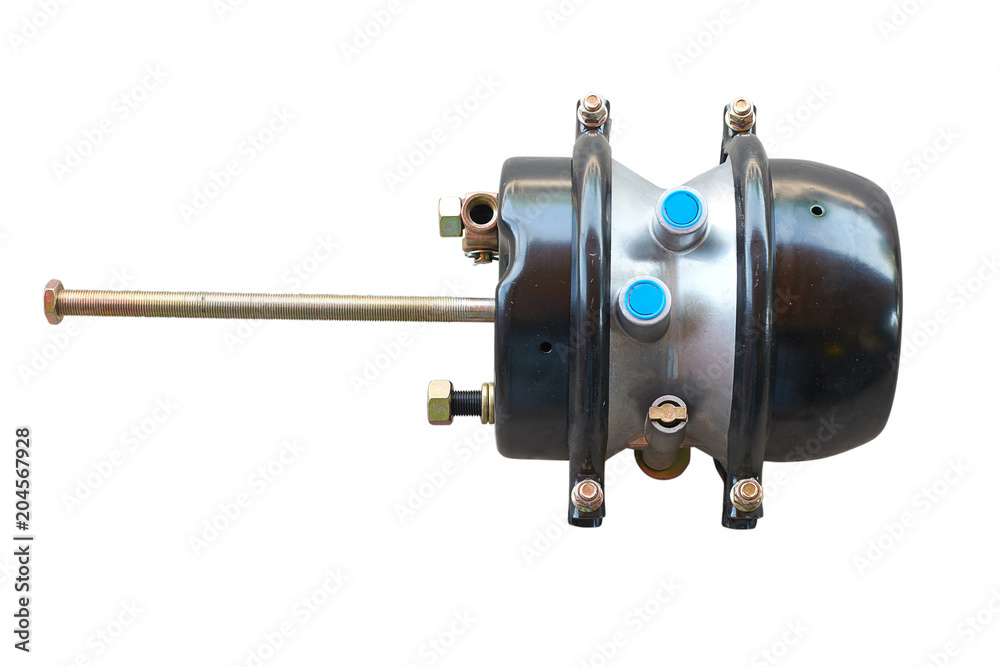 brake chamber to truck isolated on white background brake chamber to truck isolated on white background