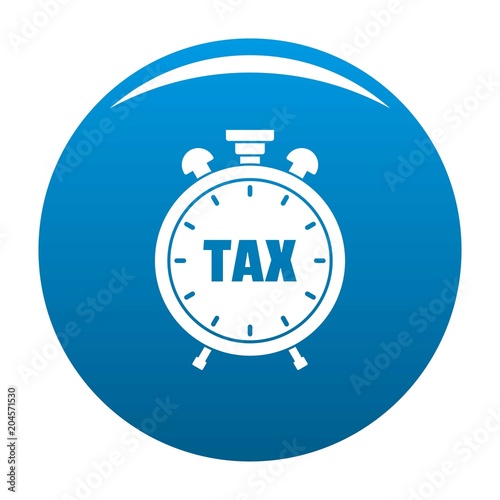 Time tax icon. Simple illustration of time tax vector icon for any design blue