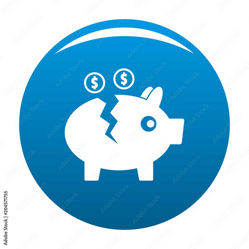 Piggy bank icon. Simple illustration of piggy bank vector icon for any design blue Piggy bank icon. Simple illustration of piggy bank vector icon for any design blue