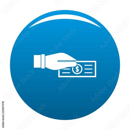 Take tax icon. Simple illustration of take tax vector icon for any design blue