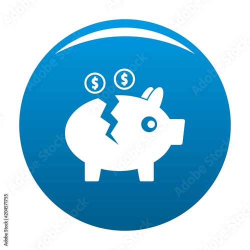 Piggy bank icon. Simple illustration of piggy bank vector icon for any design blue