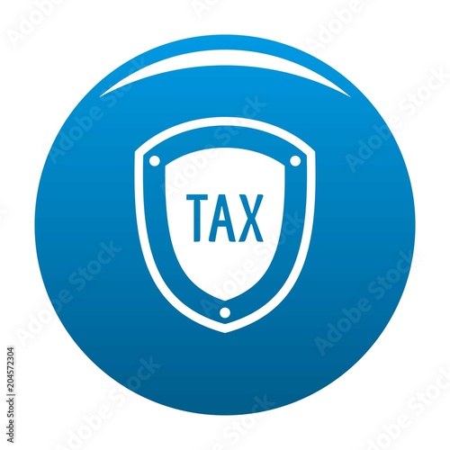 Tax protection icon. Simple illustration of tax protection vector icon for any design blue