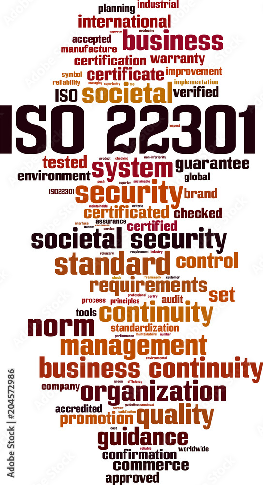 Obraz premium ISO 22301 word cloud