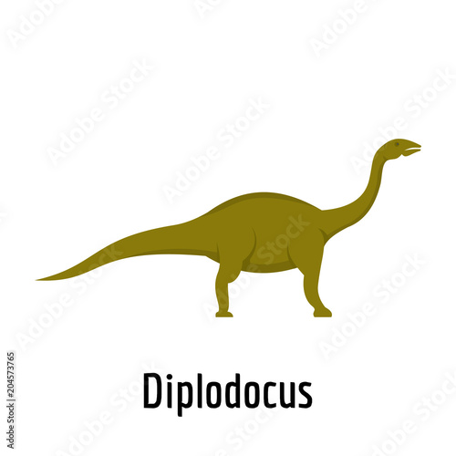Diplodocus icon. Flat illustration of diplodocus vector icon for web.