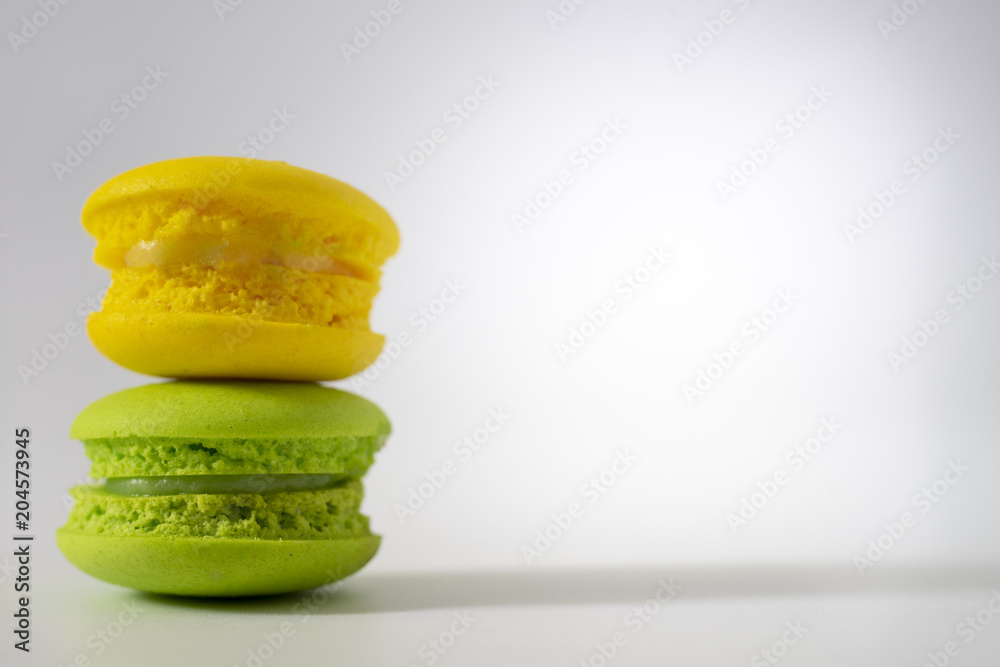 Colorful macaron on a white background Colorful macaron on a white background