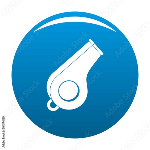 Whistle icon. Simple illustration of whistle vector icon for any design blue