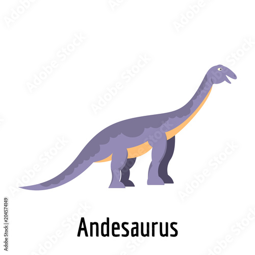 Andesaurus icon. Flat illustration of andesaurus vector icon for web.