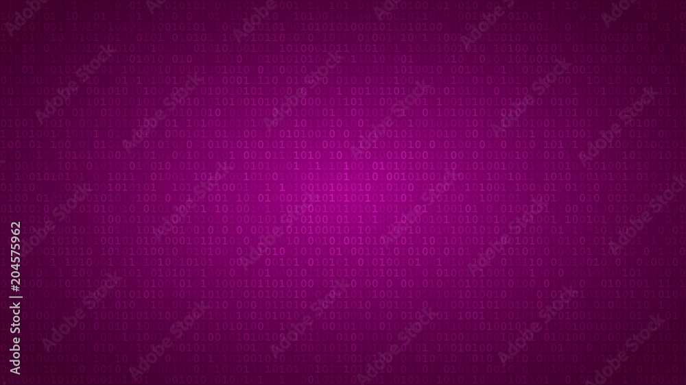Fototapeta premium Abstract background of zeros ad ones in purple colors.