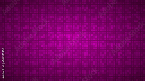 Abstract background of very small squares or pixels in purple colors.
