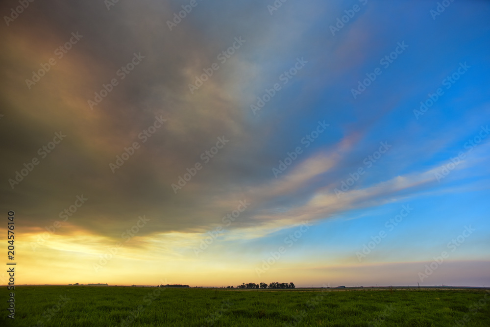 Smoke cloud Fire in La Pampa, Argentina