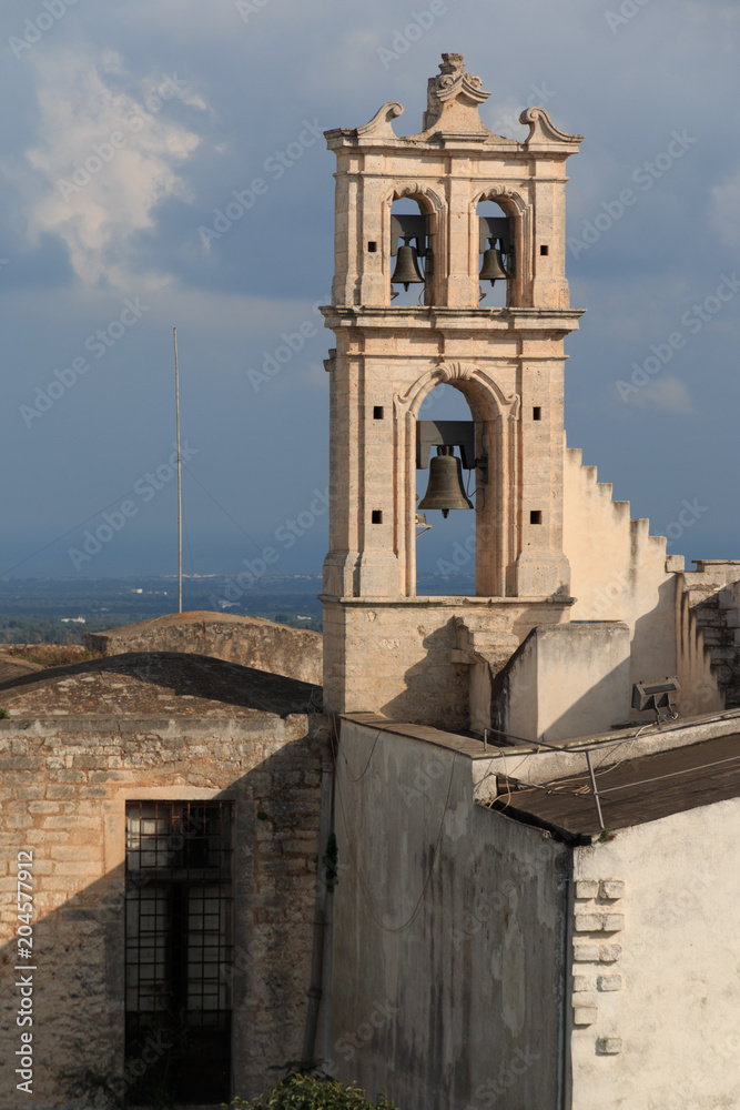 Italy, SE Italy, Ostuni. Old City Bell Tower.