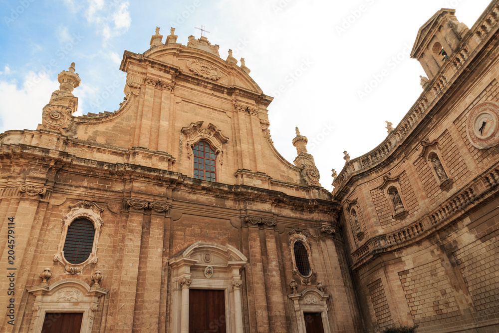 Italy, SE Italy,  province of Bari, region of Apulia, Monopoli. Roman Catholic Cathedral, the Basilica of the Madonna della Madia or Santa Maria della Madia.  Exterior.