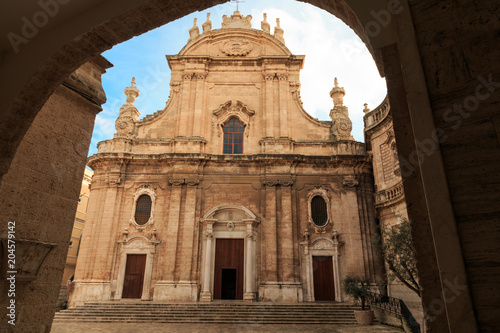 Italy, SE Italy, province of Bari, region of Apulia, Monopoli. Roman Catholic Cathedral, the Basilica of the Madonna della Madia or Santa Maria della Madia. Exterior.