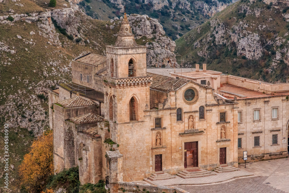 Italy, Southern Italy, Region of Basilicata, Province of Matera, Matera. San Pietro Caveoso Italy, Southern Italy, Region of Basilicata, Province of Matera, Matera. San Pietro Caveoso