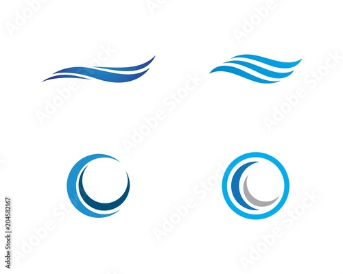 Water Wave symbol and icon Logo Template