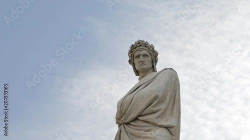 Low angle, Dante Alighieri statue in Italy