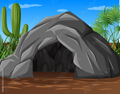 A Stone Cave at Desert