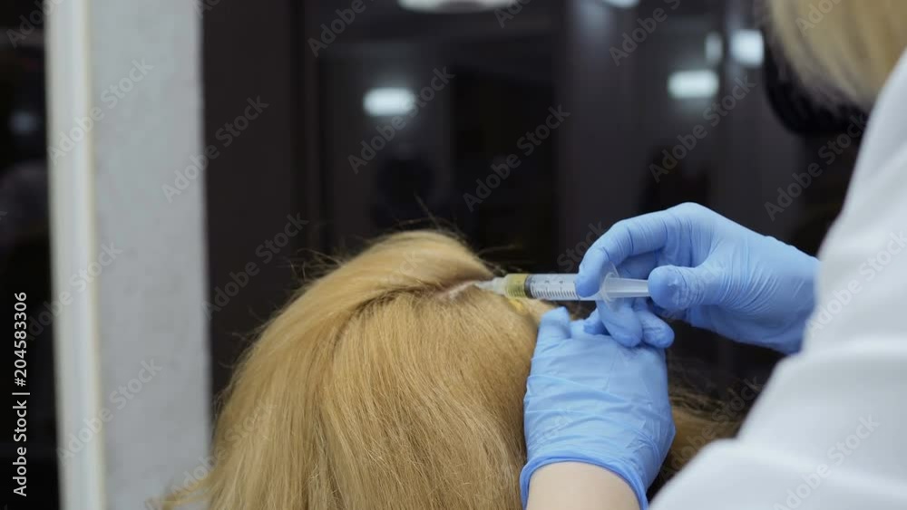 Process of making injection with hyaluronic aid in the head Process of making injection with hyaluronic aid in the head