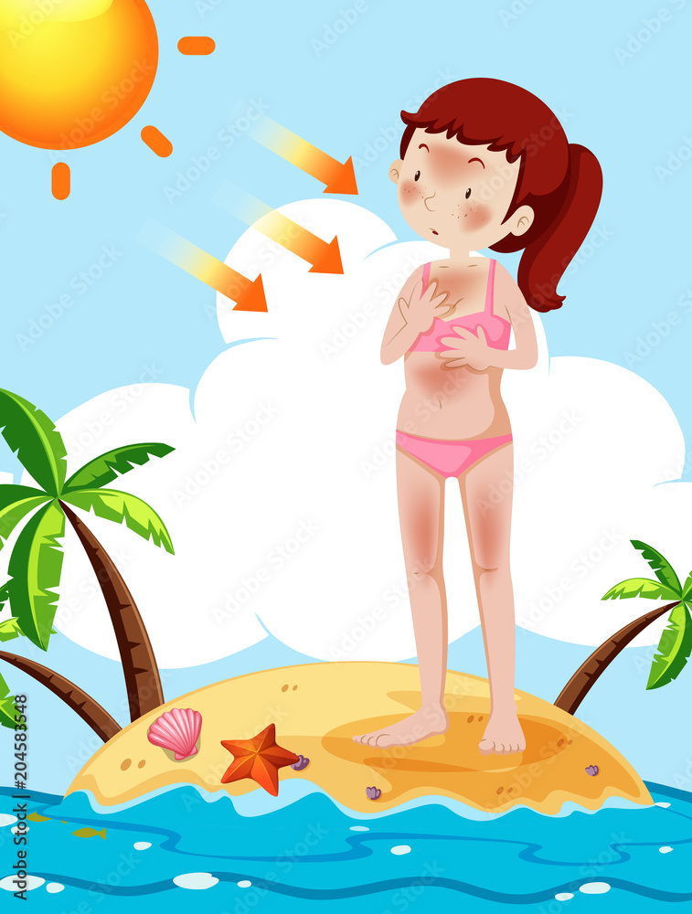 A Tan Girl at the Beach
