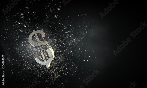 Concept of financial crisis. Mixed media