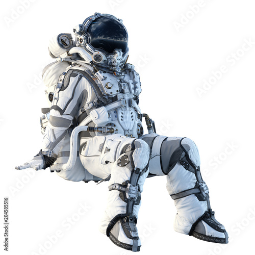 Photography Astronaut on white. Mixed media