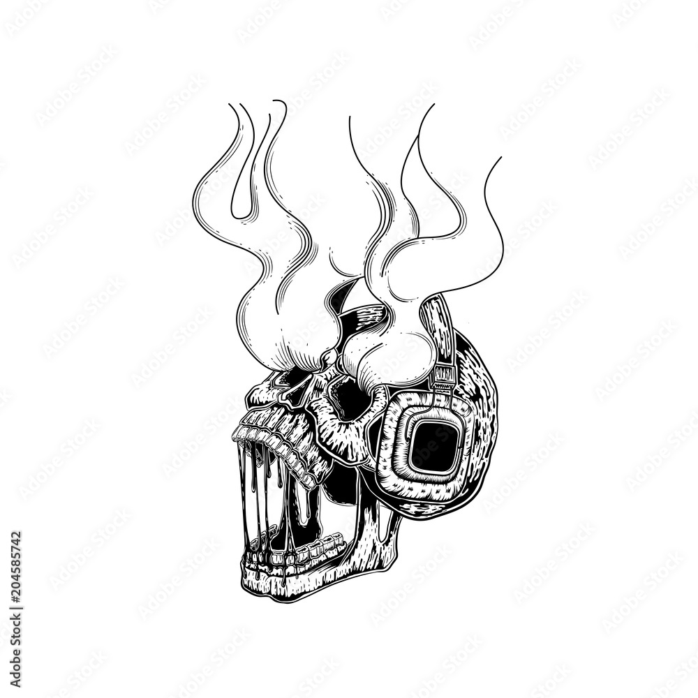 Tattoo of Skulls Guitars Music
