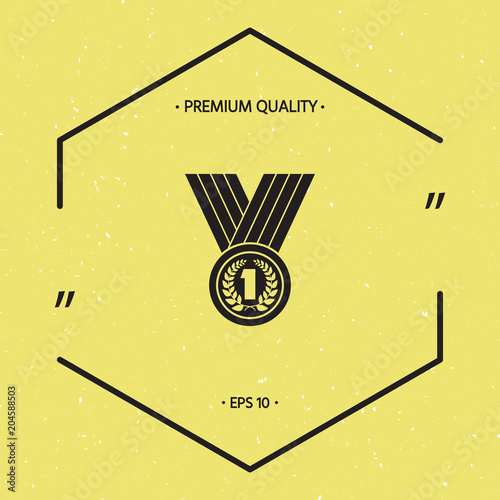 Medal with Laurel wreath. Icon