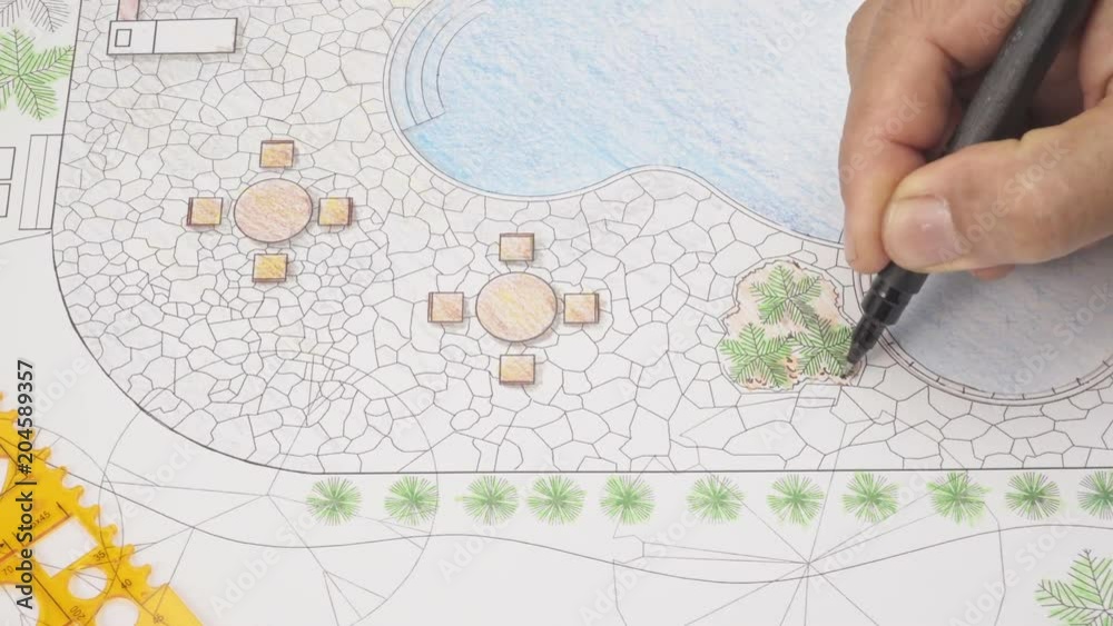 Landscape architect design backyard pool plan for resort Landscape architect design backyard pool plan for resort