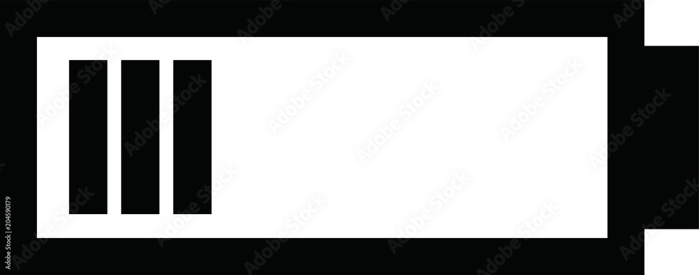 Monochrome Battery level illustration Monochrome Battery level illustration