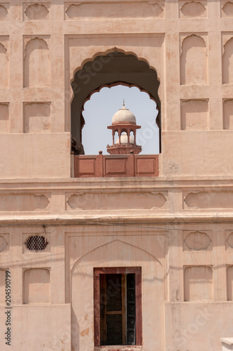 Badshahi mosque dome from a window of Lahore fort