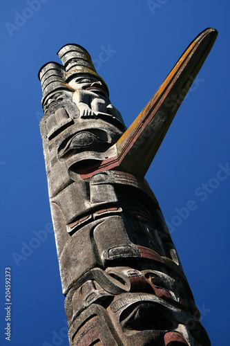 Totem Pole in Thunderbird Park, Victoria, BC, Canada