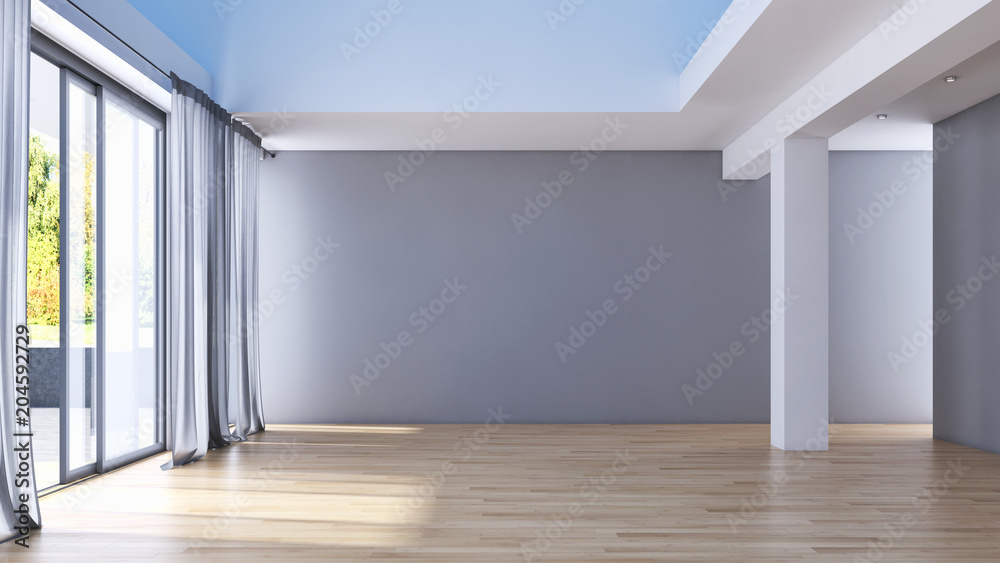 Fototapeta premium Modern bright interiors apartment with mockup poster frame 3D rendering