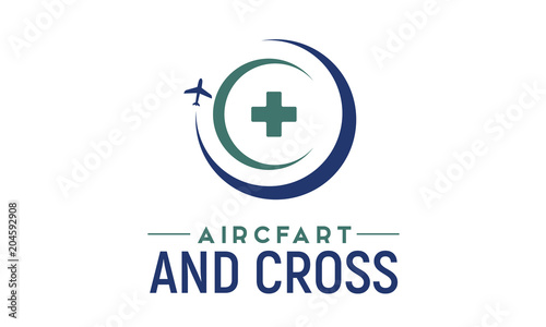 Free Download Hospital Pharmacy Cross Plane Aircraft Travel Transportation logo design inspiration - GFXLoad