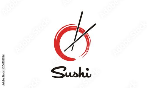 Chopstick Swoosh Bowl Oriental Japan Cuisine, Japanese Sushi Seafood logo design inspiration