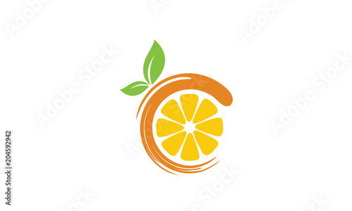 Fresh Orange Fruit, Slice of Lemon Lime Grapefruit Citrus logo design inspiration