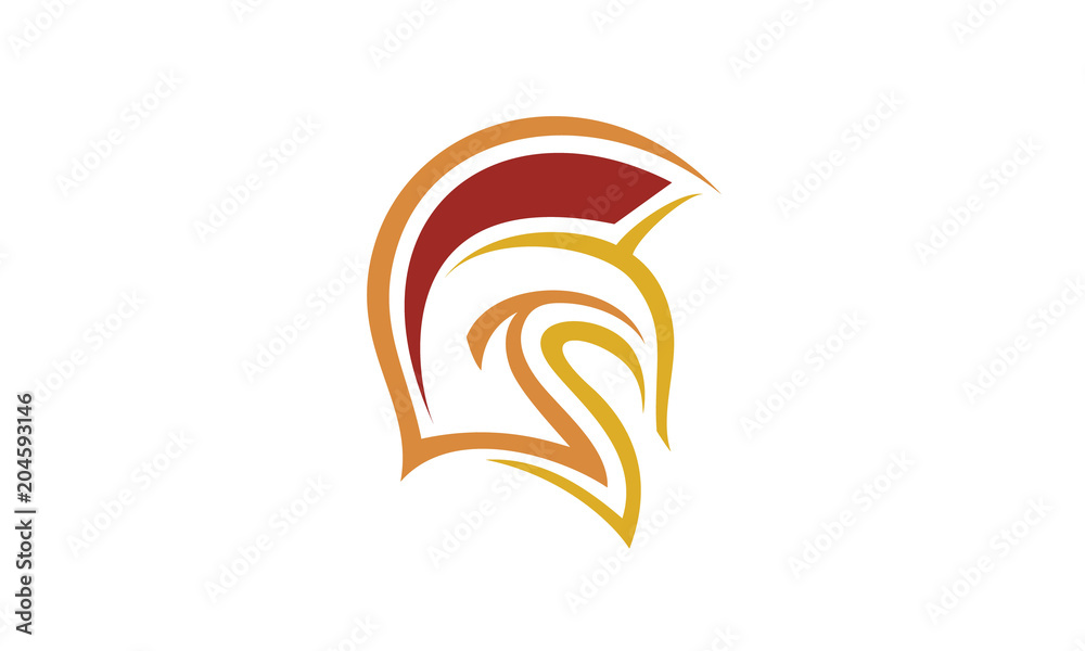 Initial Letter S Sparta Spartan Helmet logo design inspiration